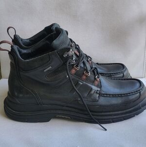 MEN'S CLARKS BLACK LEATHER GORE-TEX SHOE BOOTS (sz 12m)